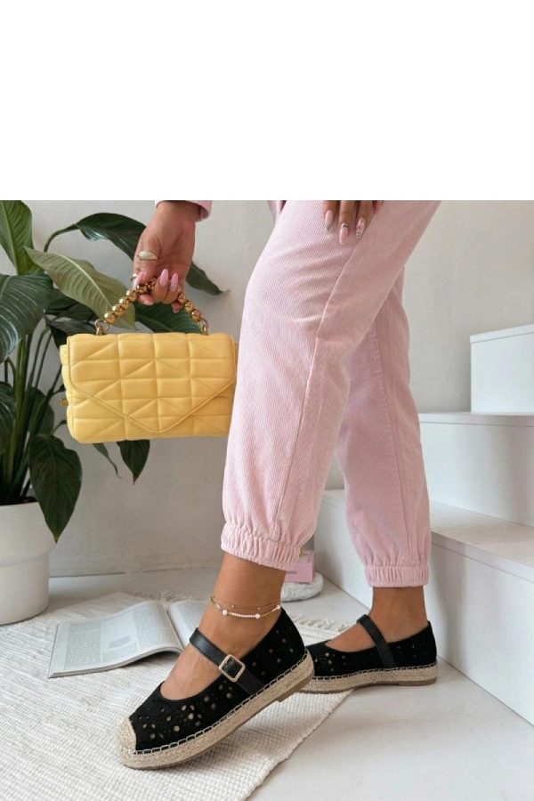 Black Espadrille..Fabric, Footbed and Platform Height