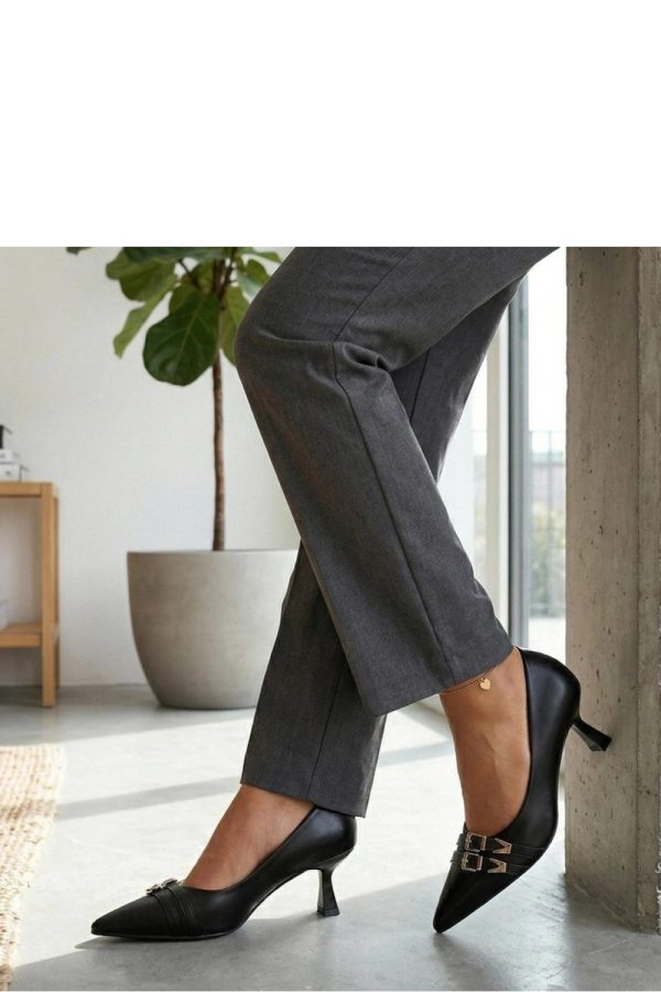 Black High Heels in High Heels with Fabric, Footbed and Heel Height