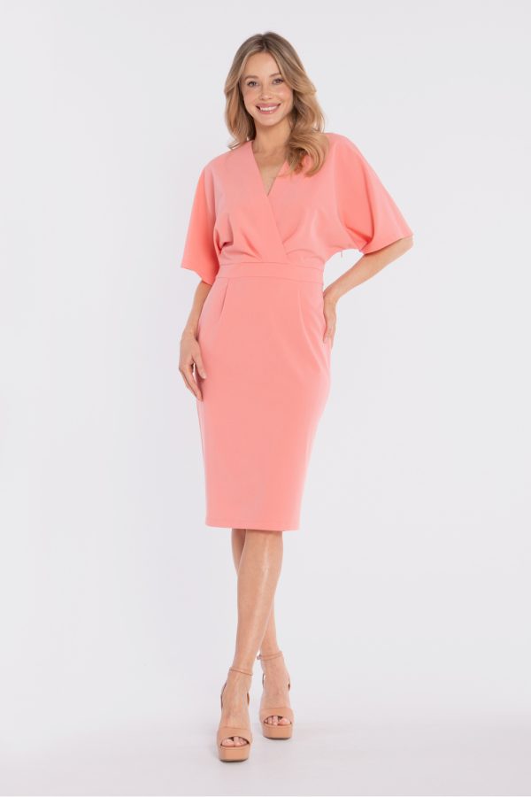 Pink Daydress in Day Dresses with Spandex, Polyester and Viscose