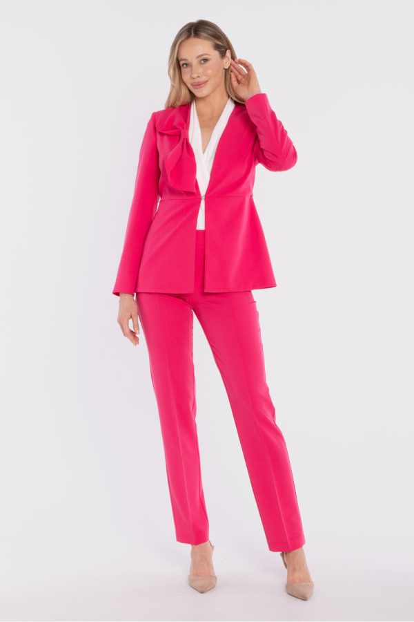Pink Women Trousers in Pants, Trousers, Shorts with Spandex, Polyester and Viscose
