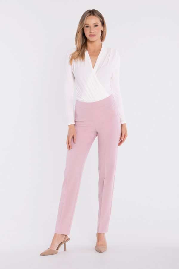 Violet Women Trousers in Pants, Trousers, Shorts with Spandex, Polyester and Viscose