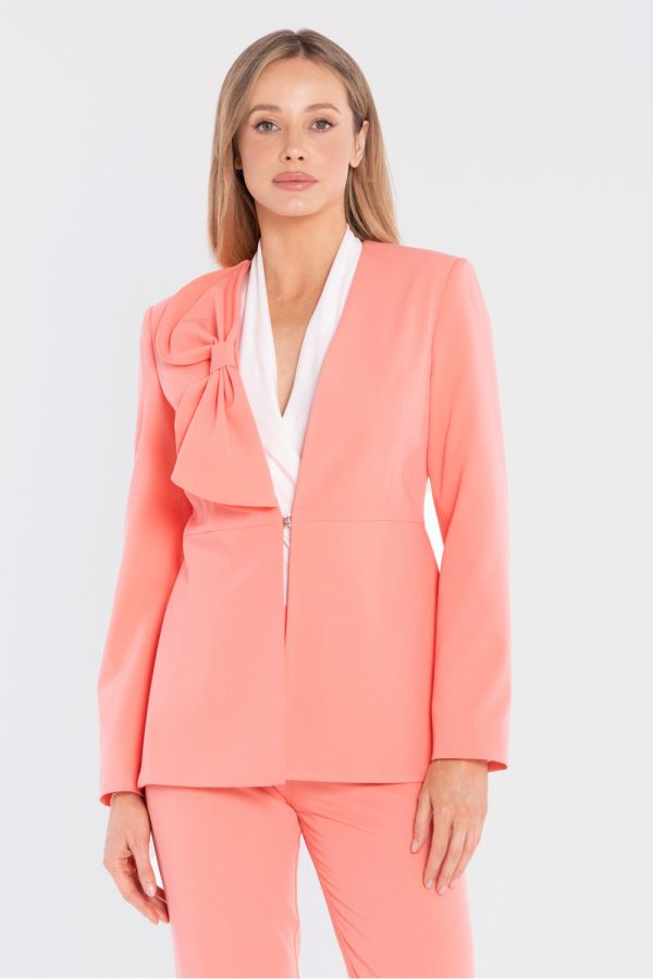 Pink Jacket in Jackets, Vests For Women with Spandex, Polyester and Viscose