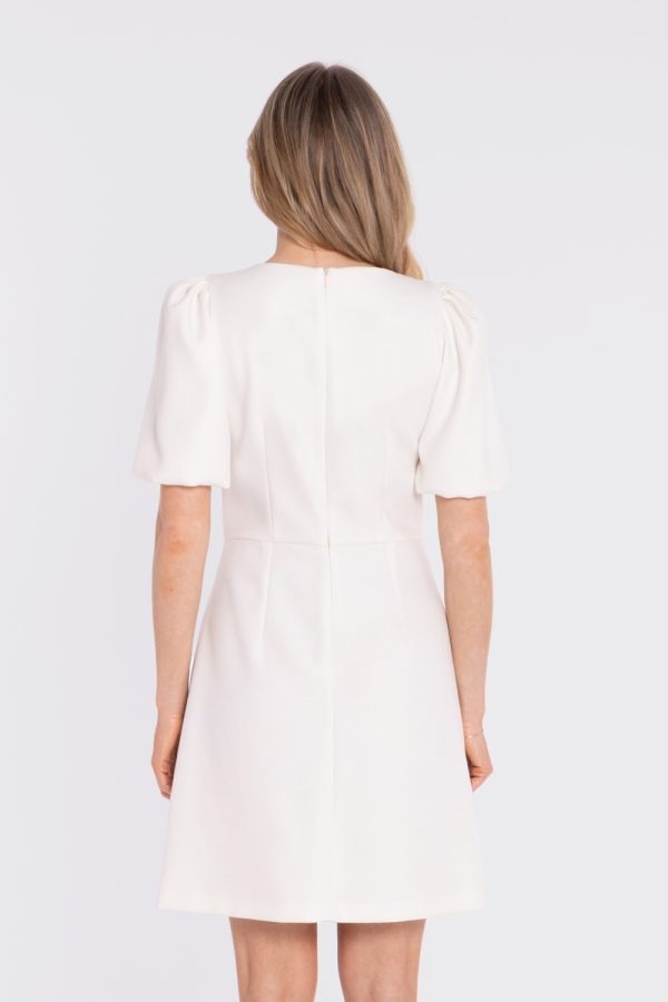 Beige Daydress in Day Dresses with Polyester, Rayon and Spandex