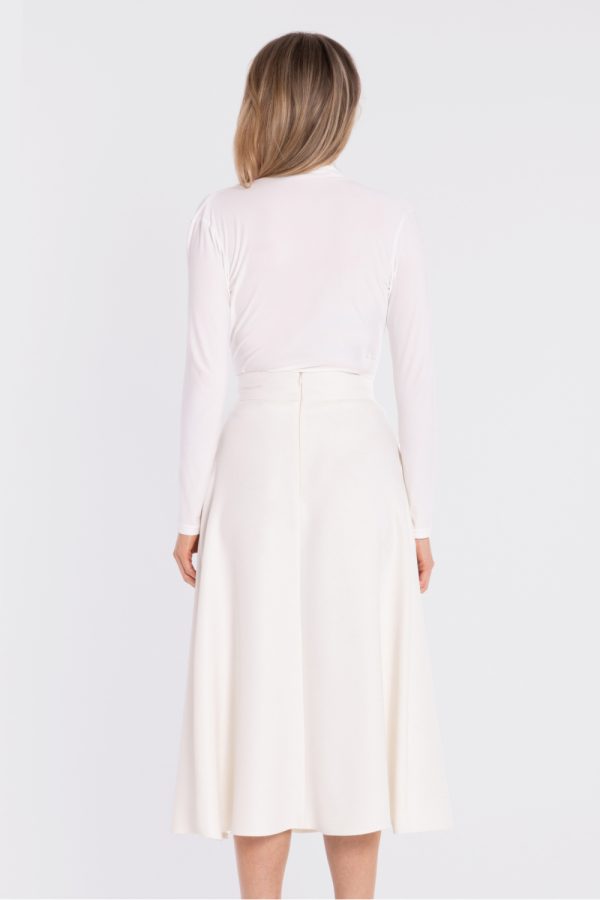 Beige Skirt in Skirts with Polyester, Rayon and Spandex