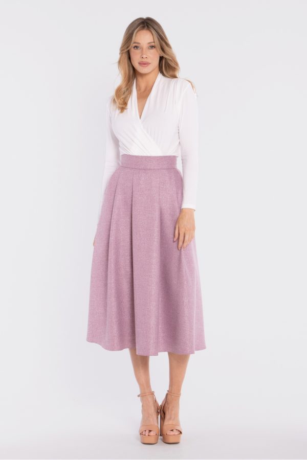 Pink Skirt in Skirts with Polyester, Rayon and Spandex
