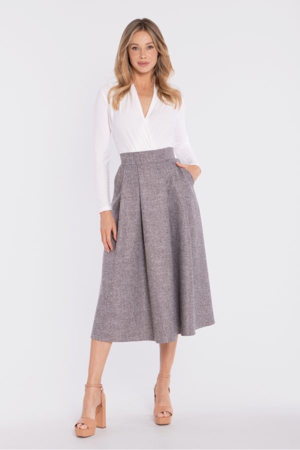 Grey Skirt in Skirts with Polyester, Rayon and Spandex