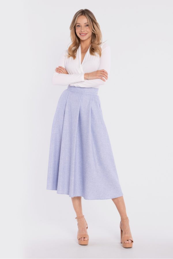 Blue Skirt in Skirts with Polyester, Rayon and Spandex