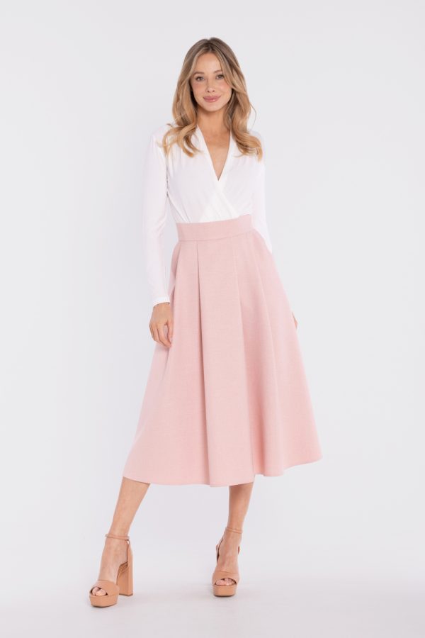 Pink Skirt in Skirts with Polyester, Rayon and Spandex