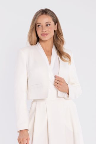 Beige Jacket in Jackets, Vests For Women with Polyester, Rayon and Spandex