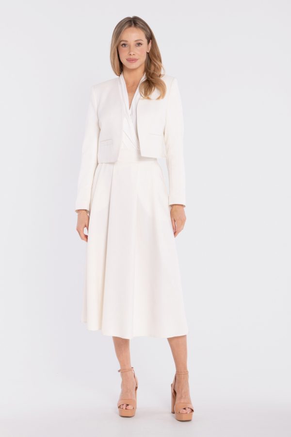 Beige Jacket in Jackets, Vests For Women with Polyester, Rayon and Spandex