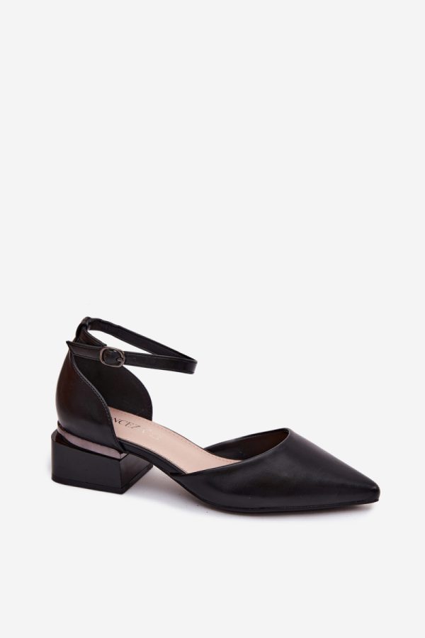Black Heel Pumps in Court Shoes, Pumps Shoes with Fabric, Footbed and Heel Height