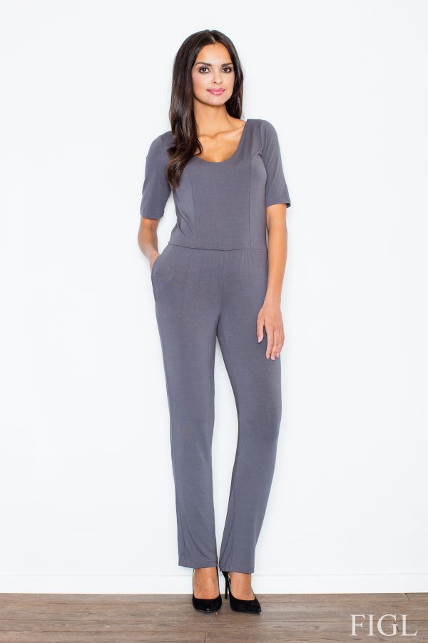 Grey Suit in Playsuits For Women with Spandex and Viscose