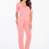 Pink Suit in Playsuits For Women with Spandex and Viscose
