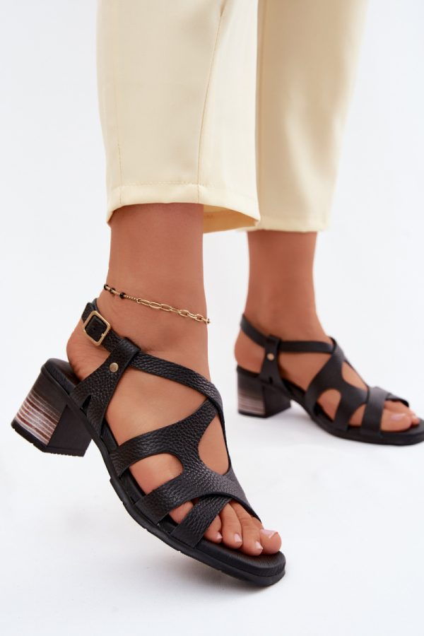 black Heel sandals model 227909 Step in style