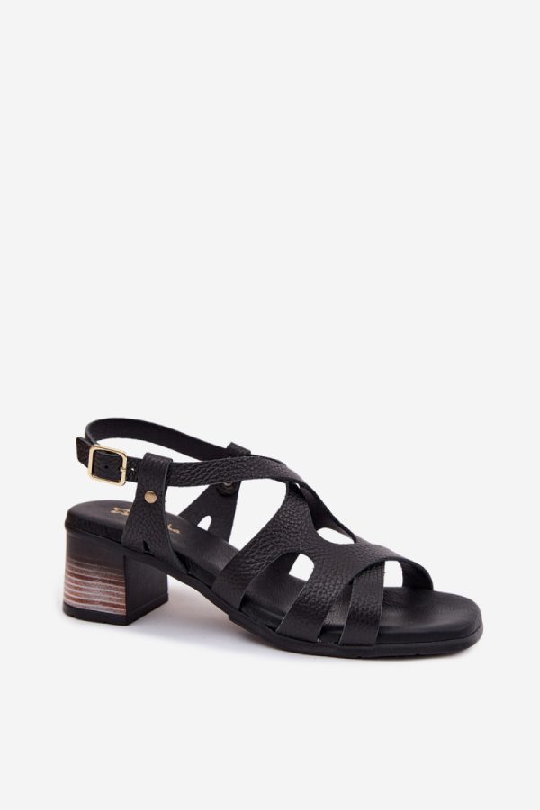 black Heel sandals model 227909 Step in style
