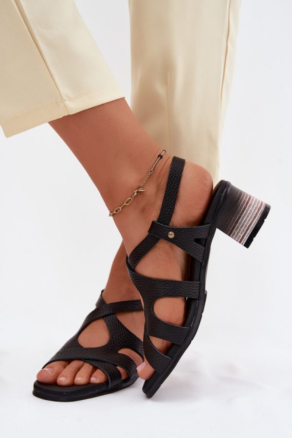 black Heel sandals model 227909 Step in style