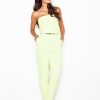 Green Suit in Playsuits For Women with Spandex and Polyester
