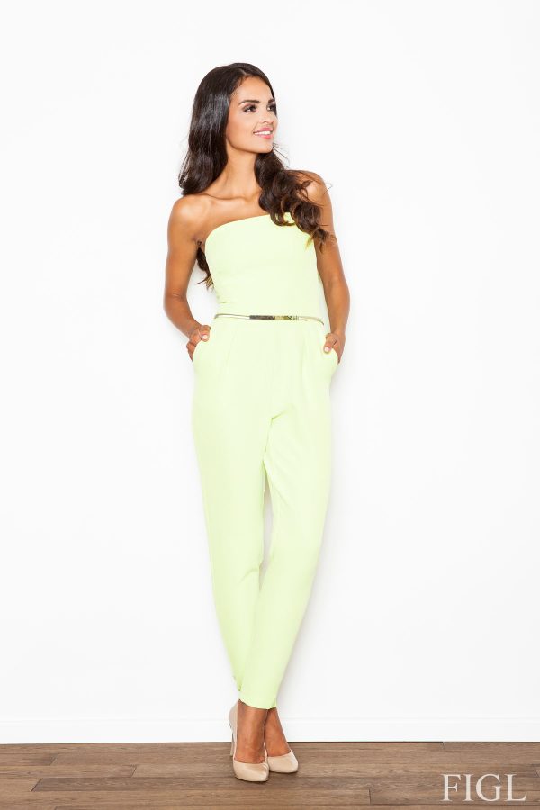 Green Suit in Playsuits For Women with Spandex and Polyester