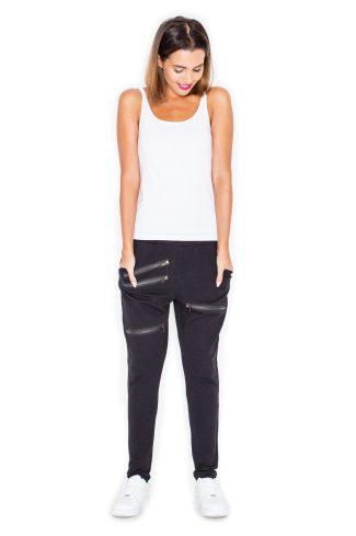 112576 Black Women Trousers in Women`s Tracksuit Bottoms, Sports Pants with Cotton and Spandex