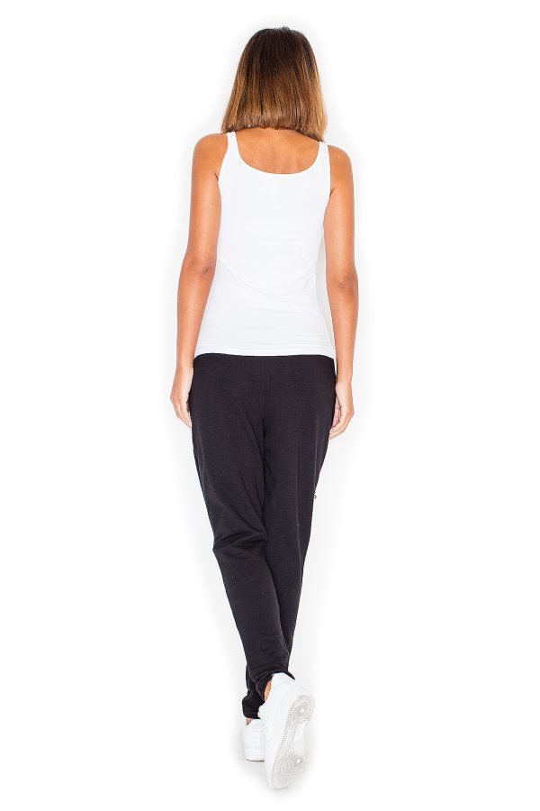 Black Women Trousers in Women`s Tracksuit Bottoms, Sports Pants with Cotton and Spandex