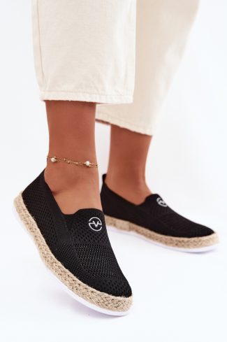 Black Espadrille in Ballet Flats, Ballet Pumps For Women with Fabric, Footbed, Upper Height and Sole Height