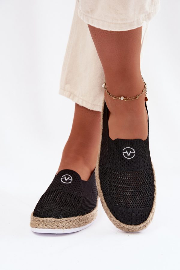 Black Espadrille in Ballet Flats, Ballet Pumps For Women with Fabric, Footbed, Upper Height and Sole Height