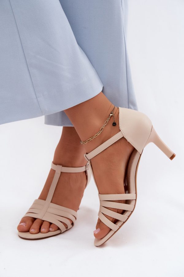 beige Heel sandals model 228108 Step in style