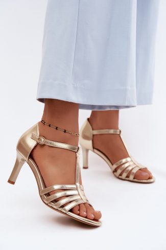 yellow Heel sandals model 228109 Step in style