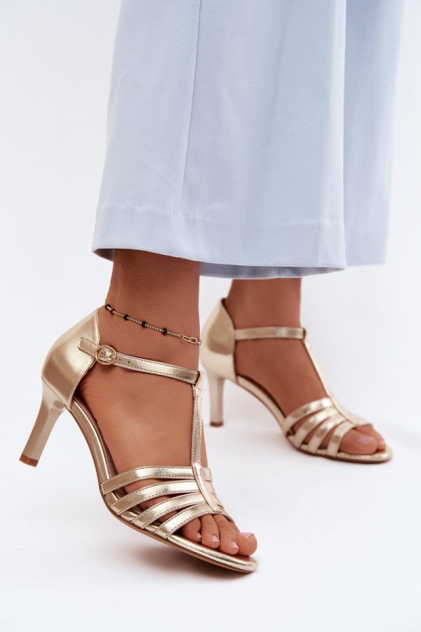 yellow Heel sandals model 228109 Step in style