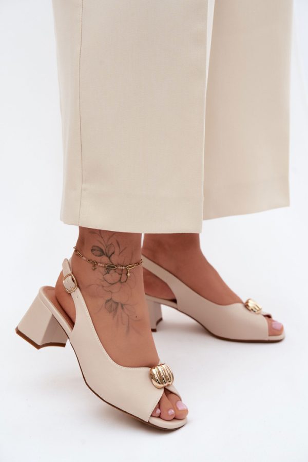 beige Heel sandals model 228110 Step in style