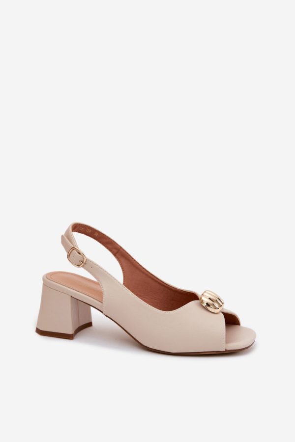 beige Heel sandals model 228110 Step in style