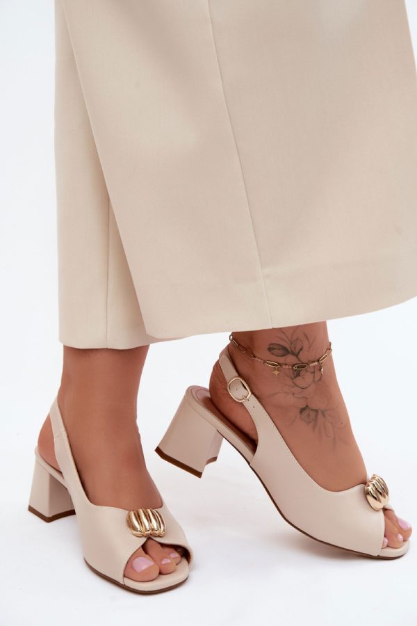 beige Heel sandals model 228110 Step in style