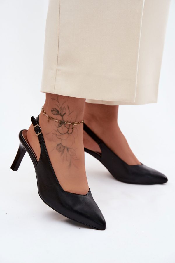 black Heel sandals model 228111 Step in style