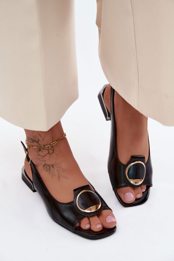 Black Sandals in Sandals & Flip-Flops For Women with Fabric, Footbed and Heel Height