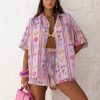 1125944 Pink Set in Pants, Trousers, Shorts with Len and Viscose