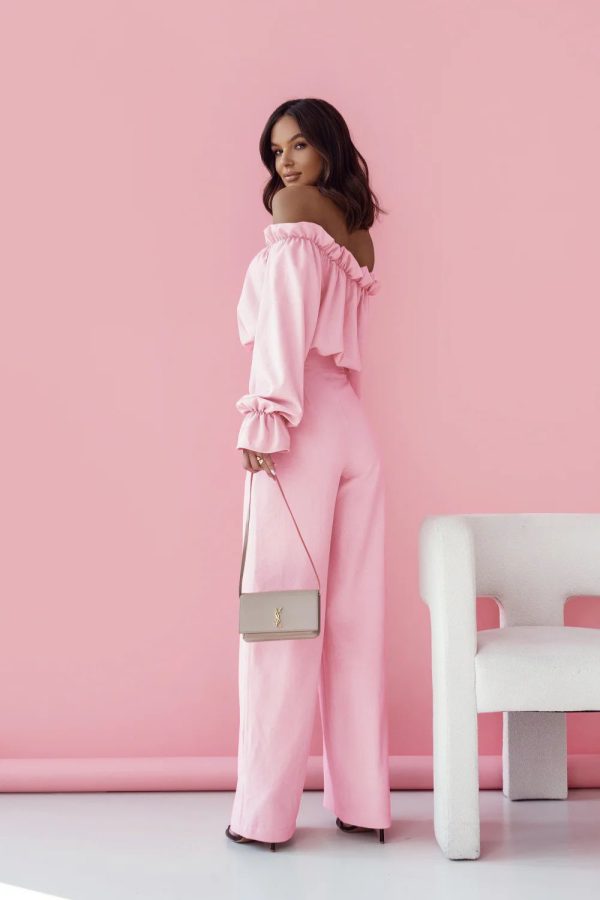 Pink Set in Pants, Trousers, Shorts with Len and Viscose