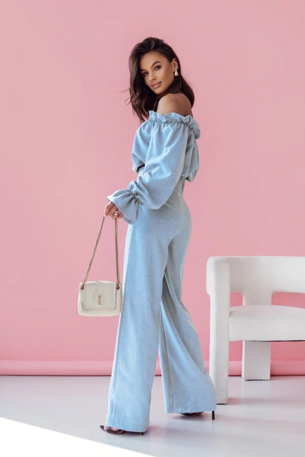 Blue Set in Pants, Trousers, Shorts with Len and Viscose