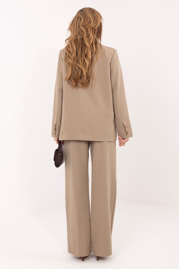 Beige Set in Pants, Trousers, Shorts with Spandex and Polyester