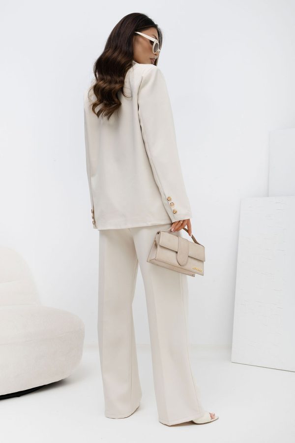 Beige Set in Pants, Trousers, Shorts with Spandex and Polyester
