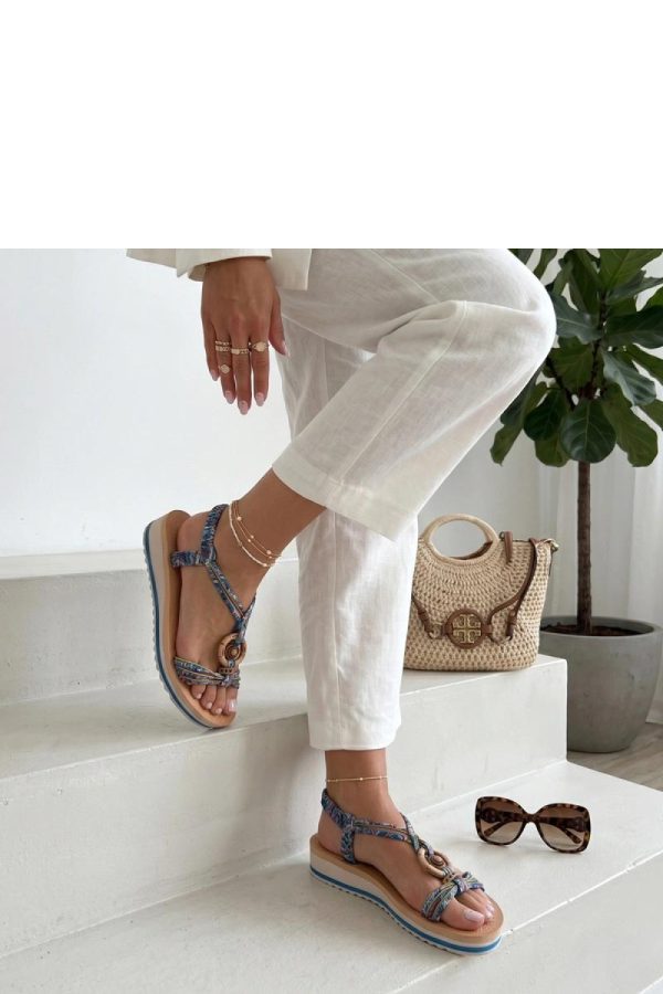 Blue Buskin...Fabric, Footbed and Heel Height