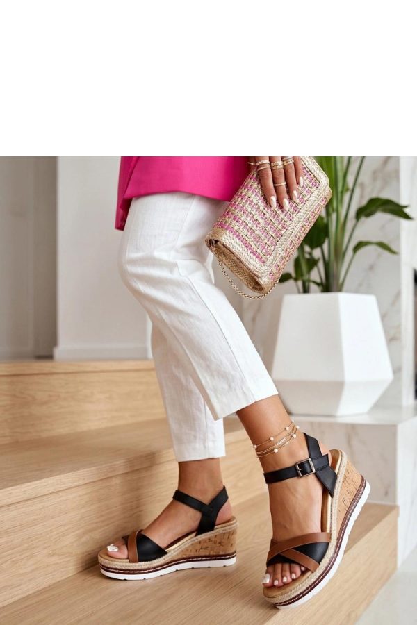 Black Buskin in Sandals & Flip-Flops For Women with Fabric, Footbed and Heel Height