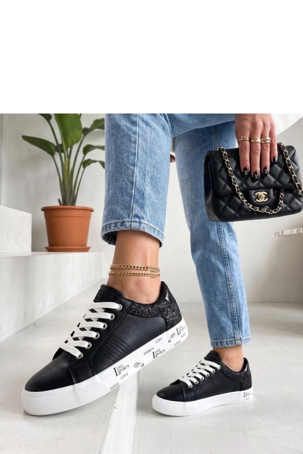 Black Platform Sneakers in Women`s Athletic Shoes, Trainers, Sneakers with Fabric, Footbed and Platform Height