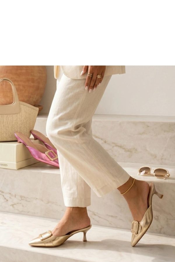 Yellow Heeled Sandals.Fabric, Footbed and Heel Height