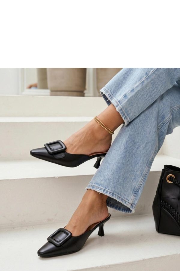 Black Heeled Sandals in Sandals & Flip-Flops For Women with Fabric, Footbed and Heel Height