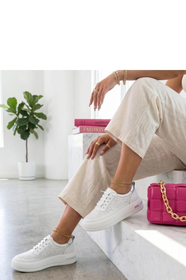 White Platform Sneakers..Fabric, Footbed and Platform Height