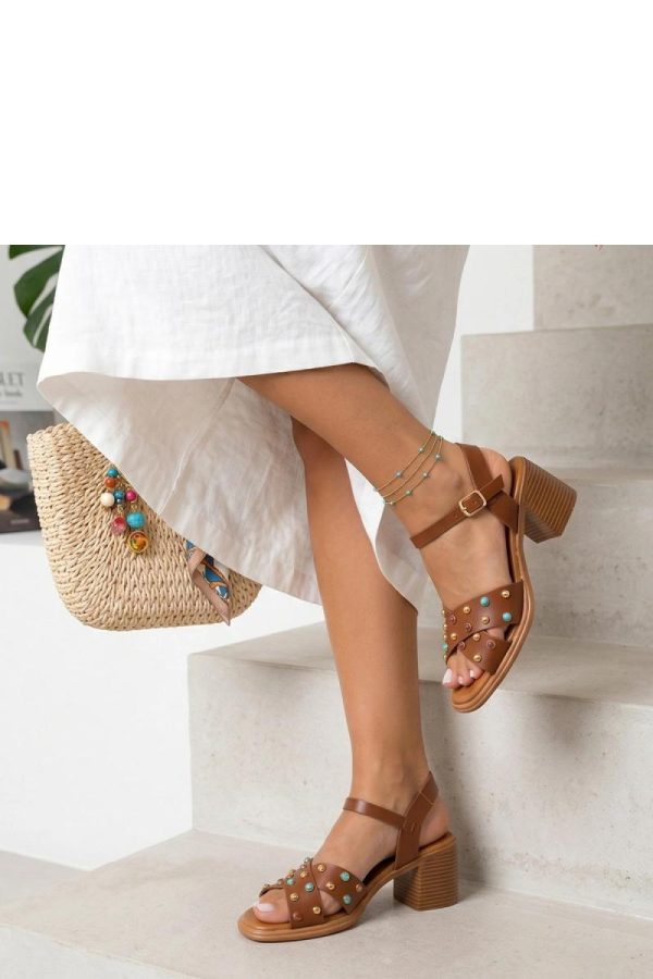 Brown Heel Sandals in Sandals & Flip-Flops For Women with Fabric, Footbed and Heel Height