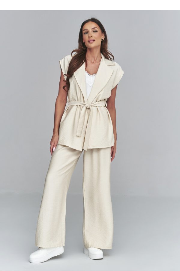 Beige Set in Pants, Trousers, Shorts with Nylon and Viscose