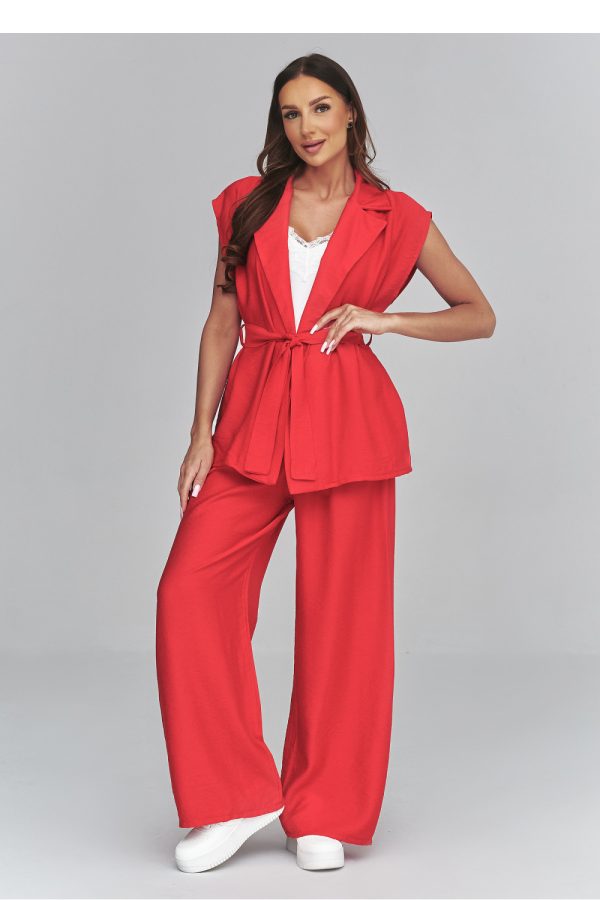 Red Set in Pants, Trousers, Shorts with Nylon and Viscose
