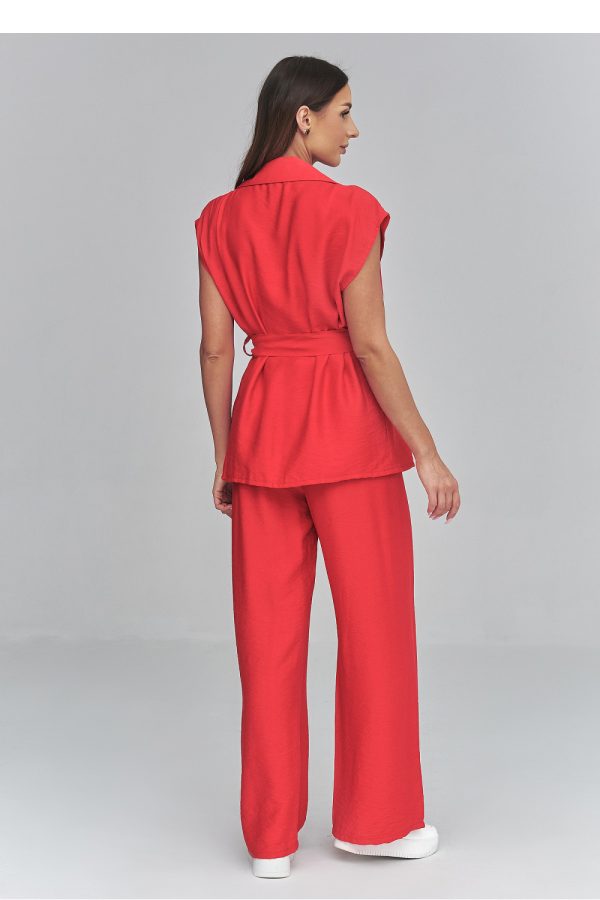 Red Set in Pants, Trousers, Shorts with Nylon and Viscose