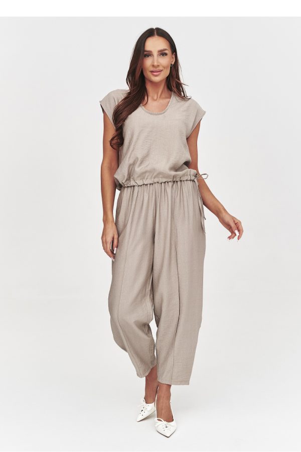 Brown Set in Pants, Trousers, Shorts with Nylon and Viscose